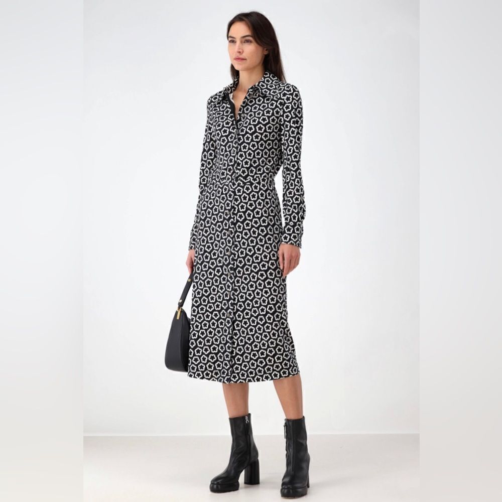 Tory Burch floral-print midi shirtdress size 12